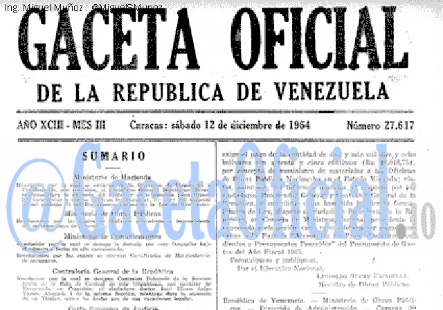 Gaceta Oficial 27617 del 12 Diciembre 1964