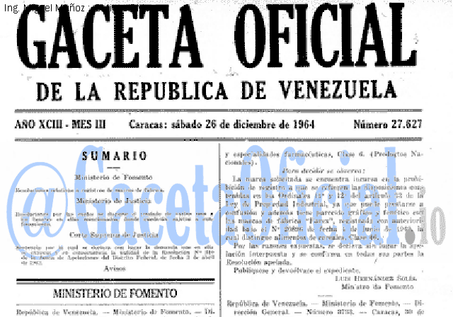 Gaceta Oficial 27627 del 26 Diciembre 1964