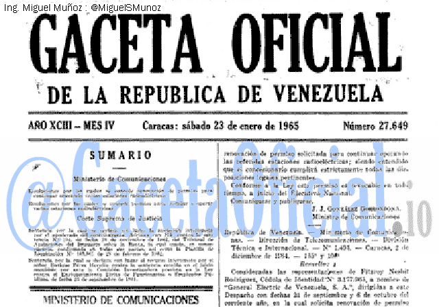 Gaceta Oficial 27649 del 23 Enero 1965