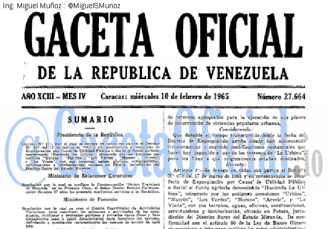 Gaceta Oficial 27664 del 10 Febrero 1965