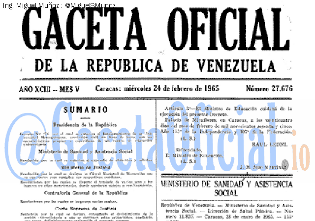 Gaceta Oficial 27676 del 24 Febrero 1965