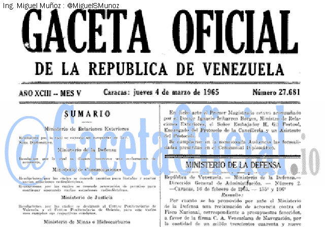 Gaceta Oficial 27681 del 4 Marzo 1965