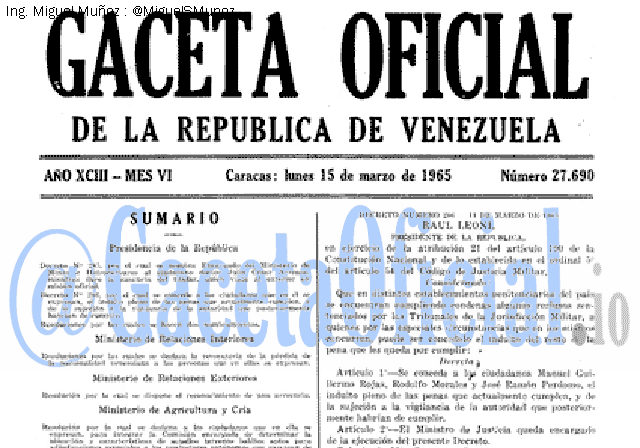 Gaceta Oficial 27690 del 15 Marzo 1965