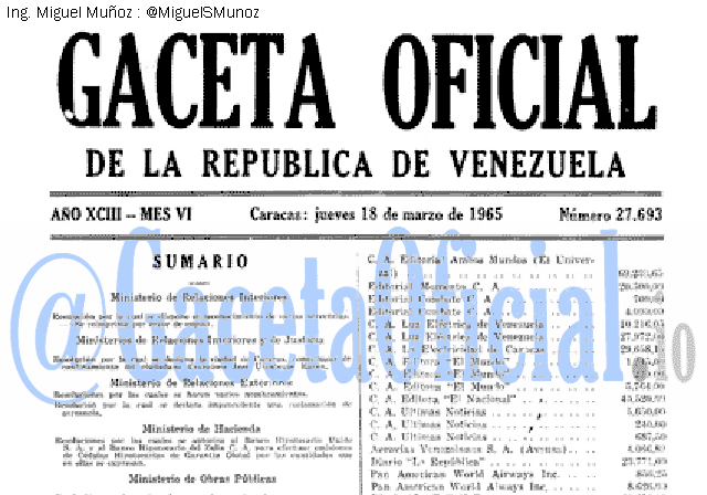 Gaceta Oficial 27693 del 18 Marzo 1965