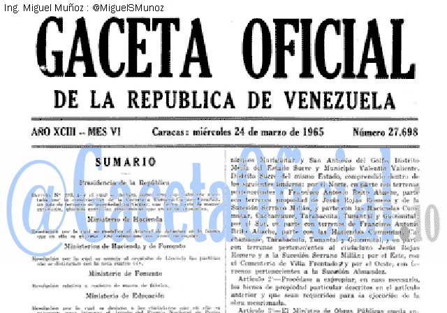 Gaceta Oficial 27698 del 24 Marzo 1965