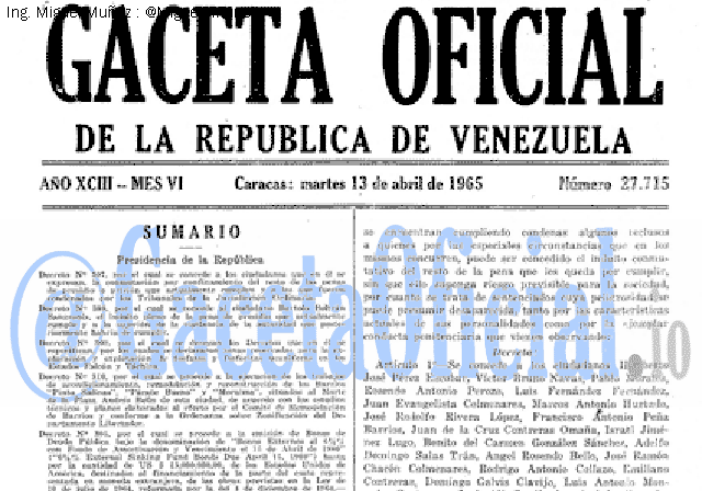 Gaceta Oficial 27715 del 13 Abril 1965