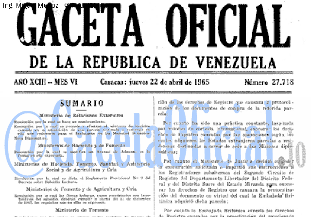 Gaceta Oficial 27718 del 22 Abril 1965