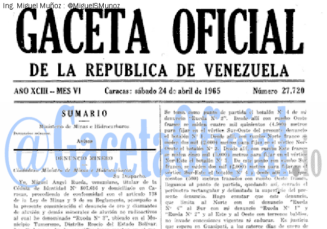 Gaceta Oficial 27720 del 24 Abril 1965