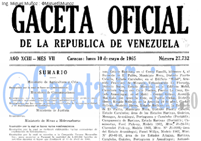 Gaceta Oficial 27732 del 10 Mayo 1965