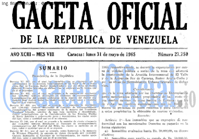 Gaceta Oficial 27750 del 31 Mayo 1965