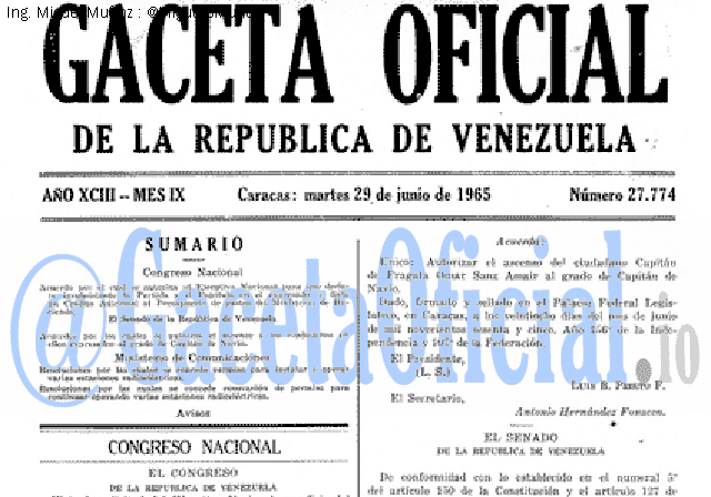 Gaceta Oficial 27774 del 29 Junio 1965