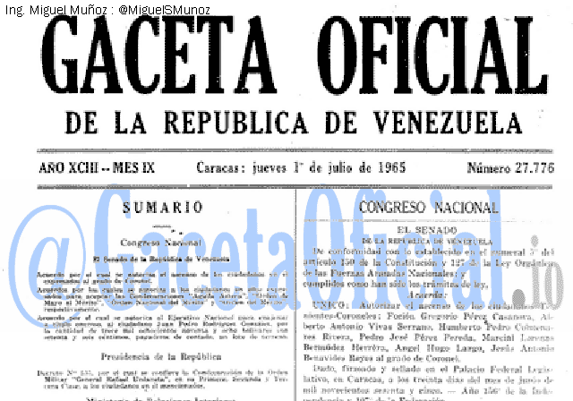 Gaceta Oficial 27776 del 1 Julio 1965