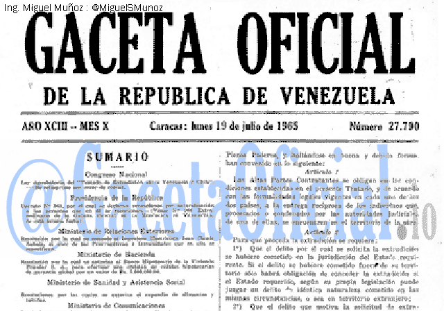 Gaceta Oficial 27790 del 19 Julio 1965
