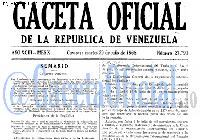 Gaceta Oficial 27791 del 20 Julio 1965