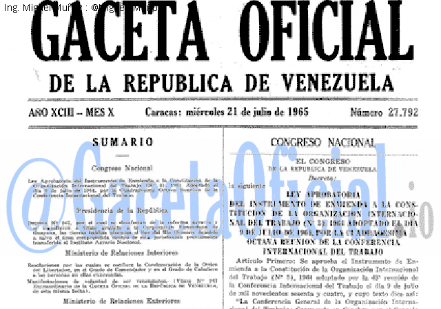 Gaceta Oficial 27792 del 21 Julio 1965