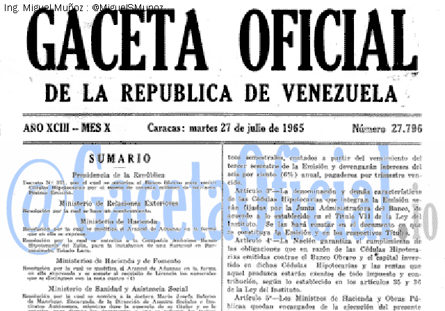 Gaceta Oficial 27796 del 27 Julio 1965