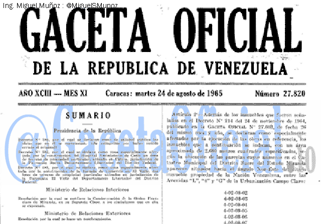 Gaceta Oficial 27820 del 24 Agosto 1965
