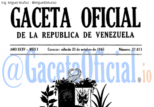 Gaceta Oficial 27871 del 23 Octubre 1965