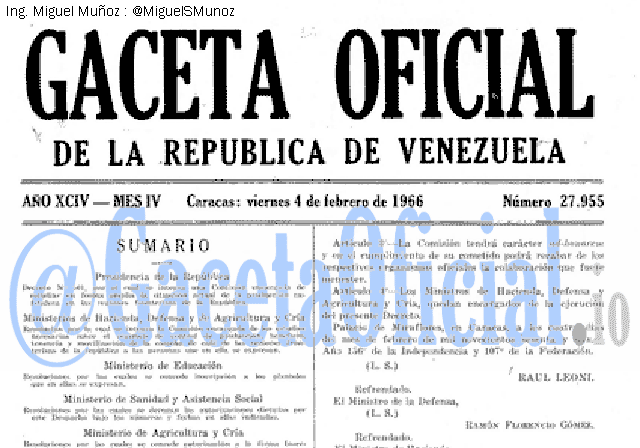 Gaceta Oficial 27955 del 4 Febrero 1966