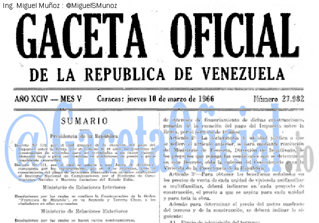 Gaceta Oficial 27982 del 10 Marzo 1966