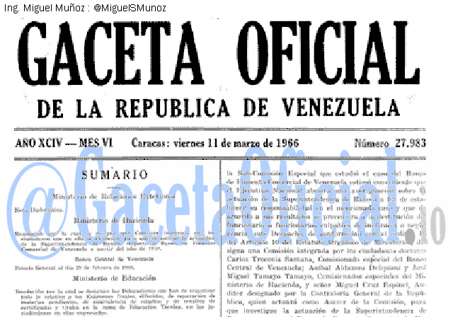 Gaceta Oficial 27983 del 11 Marzo 1966