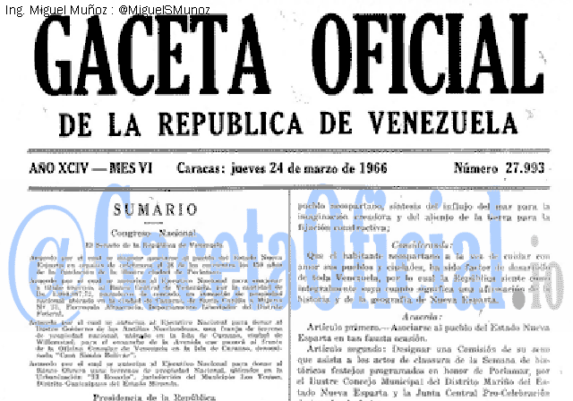 Gaceta Oficial 27993 del 24 Marzo 1966