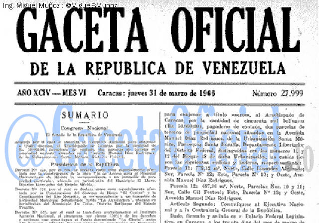 Gaceta Oficial 27999 del 31 Marzo 1966