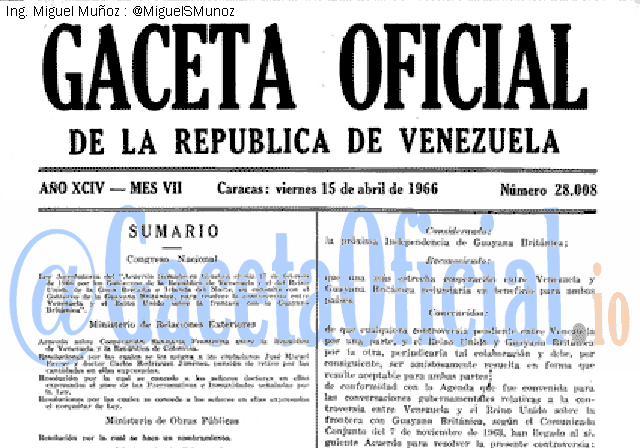 Gaceta Oficial 28008 del 15 Abril 1966