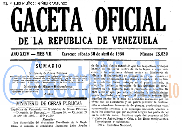 Gaceta Oficial 28020 del 30 Abril 1966