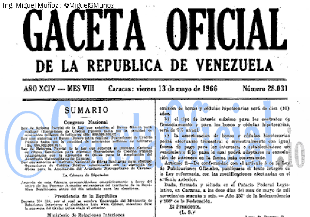 Gaceta Oficial 28031 del 13 Mayo 1966