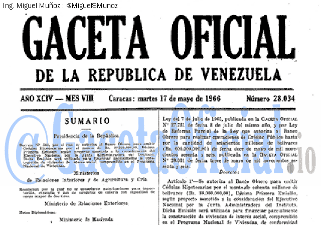 Gaceta Oficial 28034 del 17 Mayo 1966