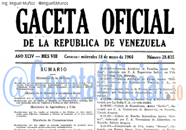 Gaceta Oficial 28035 del 18 Mayo 1966