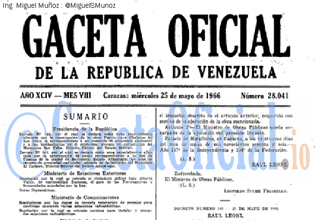 Gaceta Oficial 28041 del 25 Mayo 1966