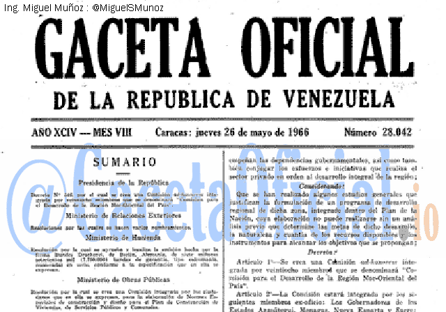 Gaceta Oficial 28042 del 26 Mayo 1966