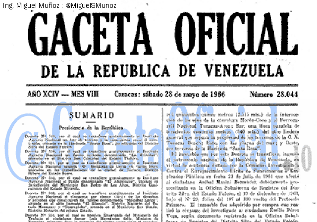 Gaceta Oficial 28044 del 28 Mayo 1966