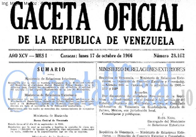Gaceta Oficial 28162 del 17 Octubre 1966