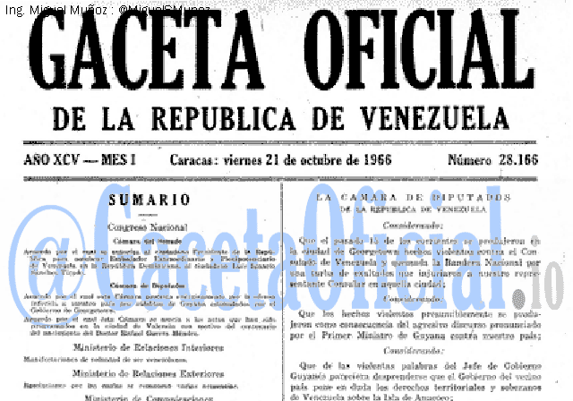 Gaceta Oficial 28166 del 21 Octubre 1966