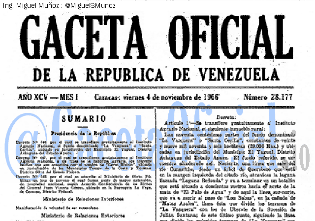 Gaceta Oficial 28177 del 4 Noviembre 1966
