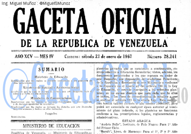 Gaceta Oficial 28241 del 21 Enero 1967