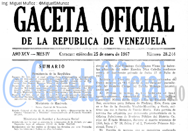 Gaceta Oficial 28244 del 25 Enero 1967