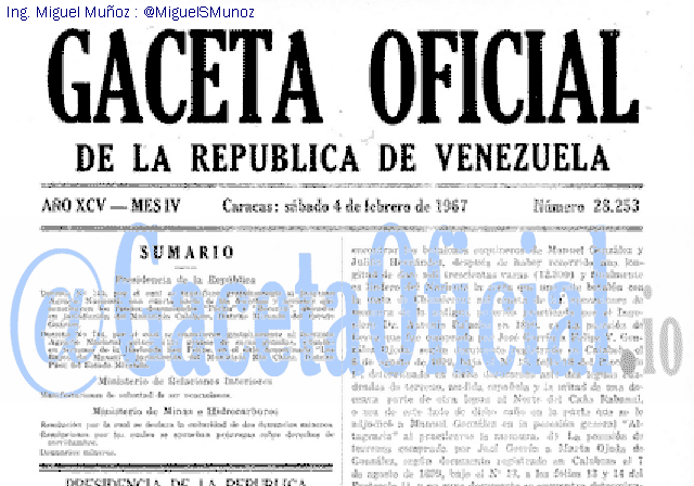 Gaceta Oficial 28253 del 4 Febrero 1967
