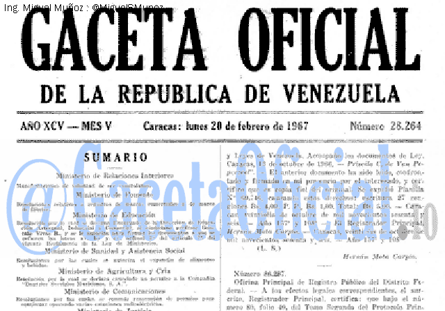 Gaceta Oficial 28264 del 20 Febrero 1967