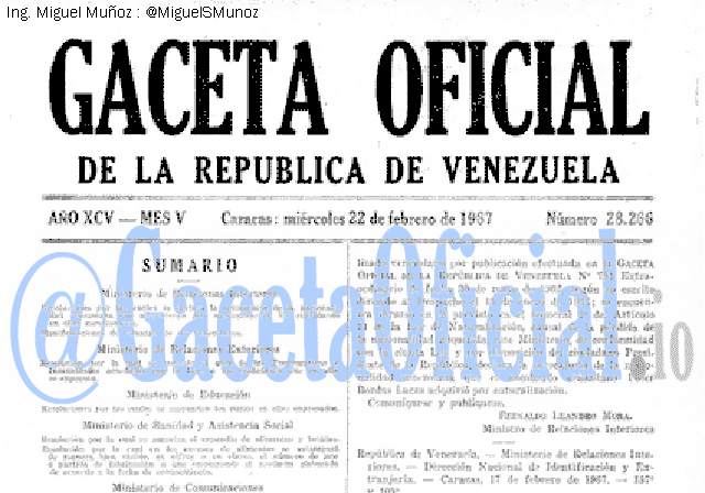 Gaceta Oficial 28266 del 22 Febrero 1967