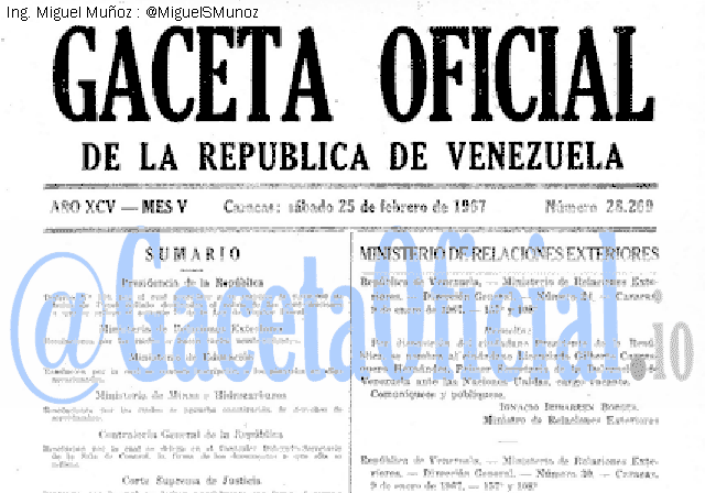 Gaceta Oficial 28269 del 25 Febrero 1967