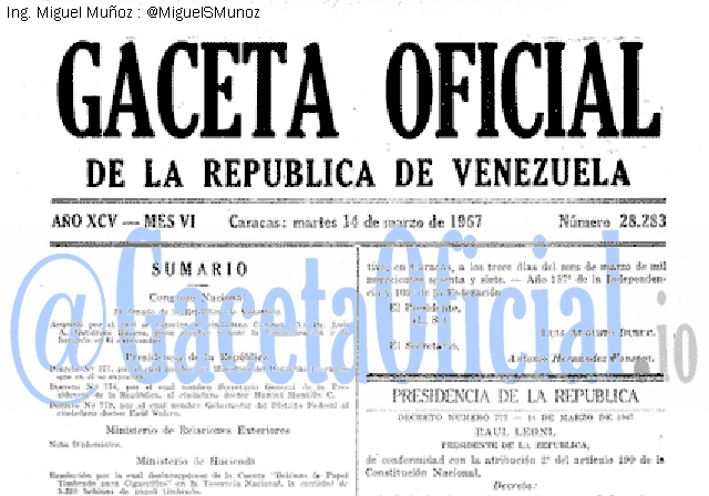 Gaceta Oficial 28283 del 14 Marzo 1967