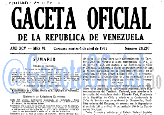 Gaceta Oficial 28297 del 4 Abril 1967