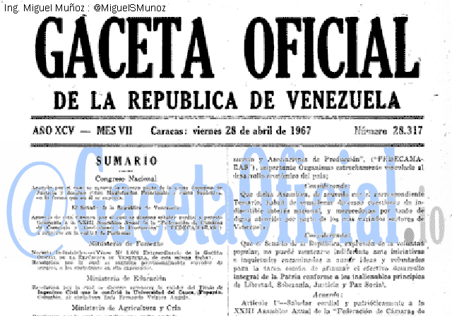 Gaceta Oficial 28317 del 28 Abril 1967