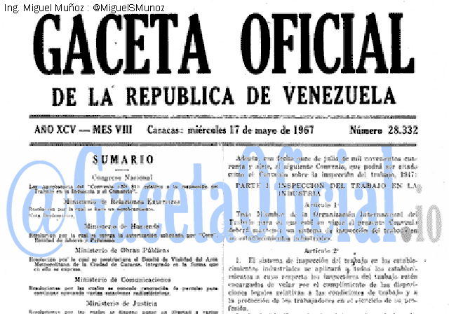 Gaceta Oficial 28332 del 17 Mayo 1967