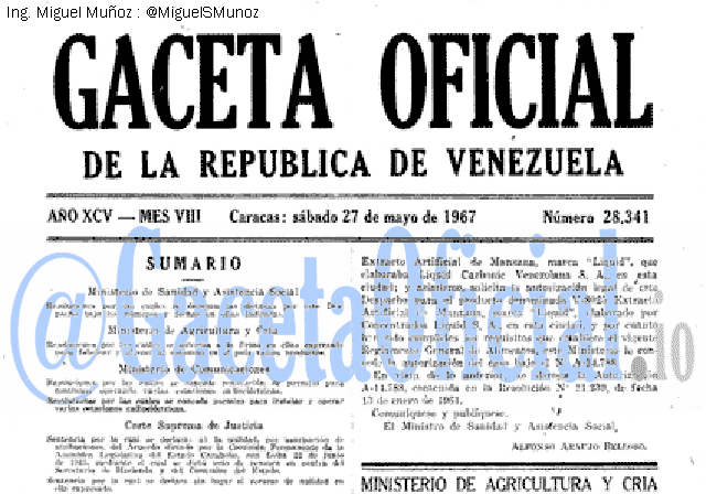 Gaceta Oficial 28341 del 27 Mayo 1967
