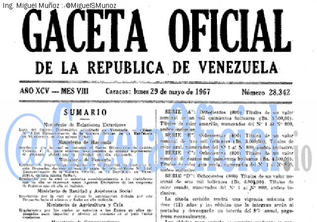 Gaceta Oficial 28342 del 29 Mayo 1967